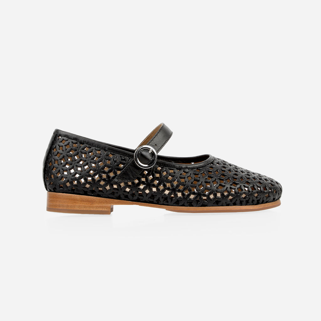 The Modern-Day Mary Jane Perforated Black
