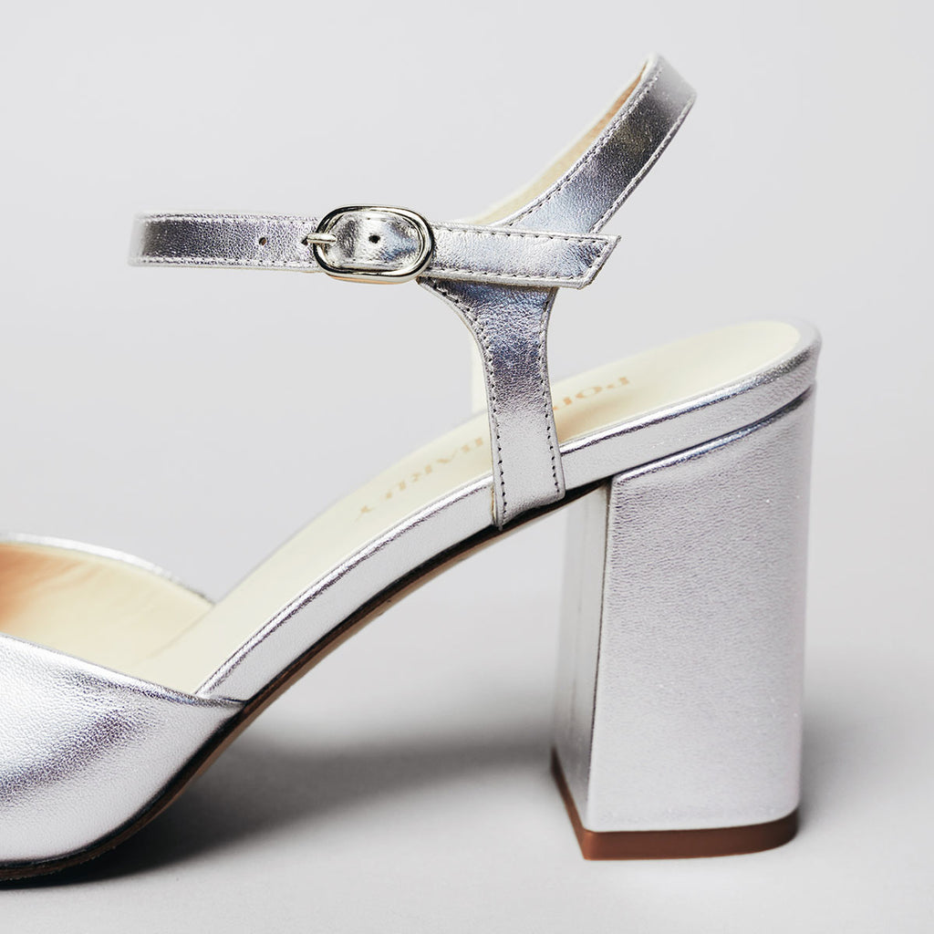 The Monica Heeled Sandal Silver