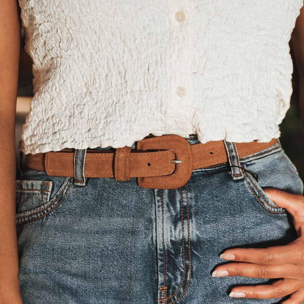 The Nouveau Belt Lion Suede