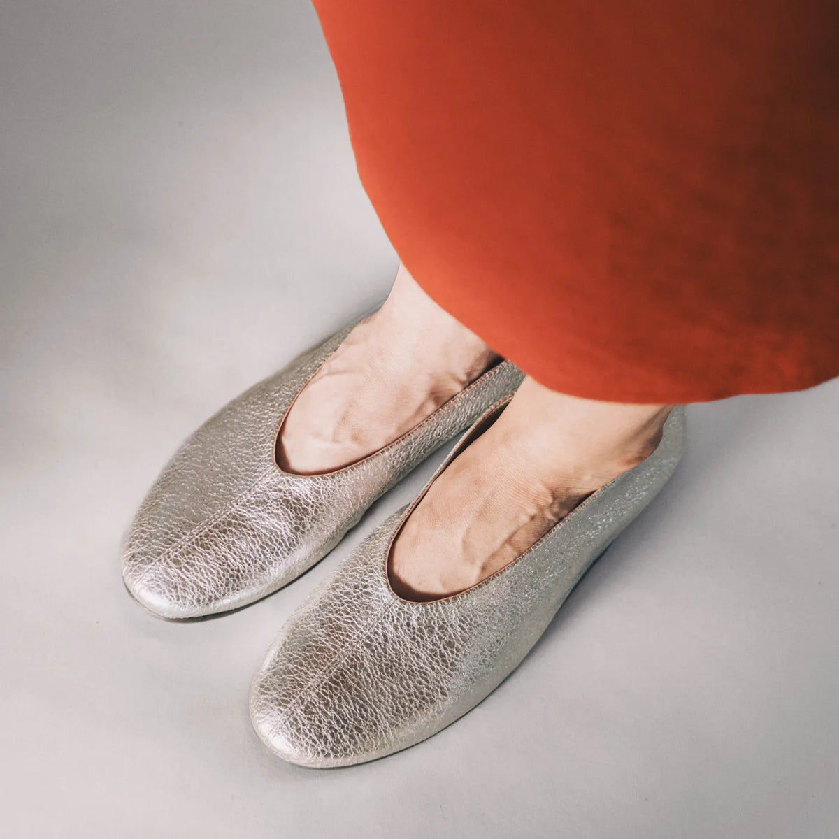 The Contemporary Ballet Flat Silver