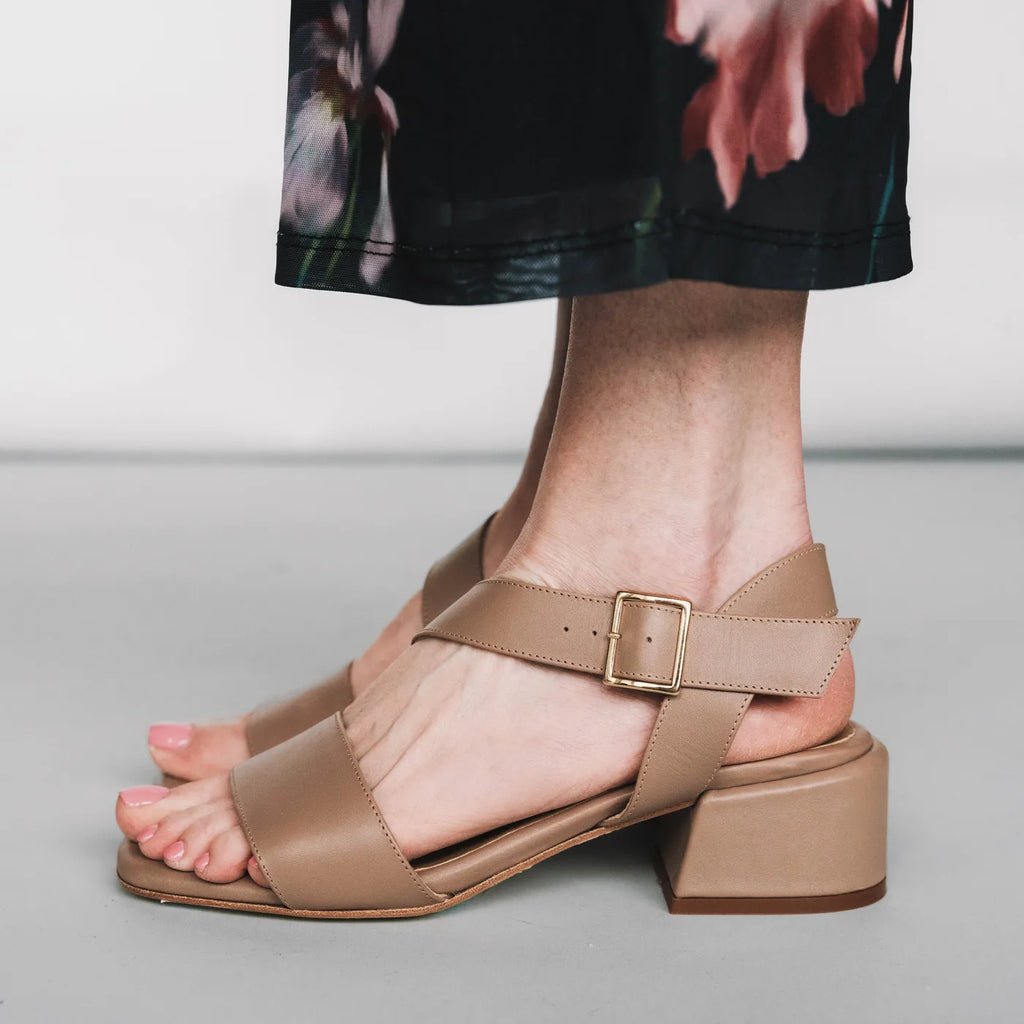 The Soirée Heeled Sandal Biscotti