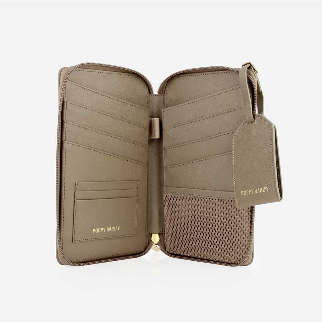 The Six Person Passport holder & Slim Luggage Tag Set Truffle