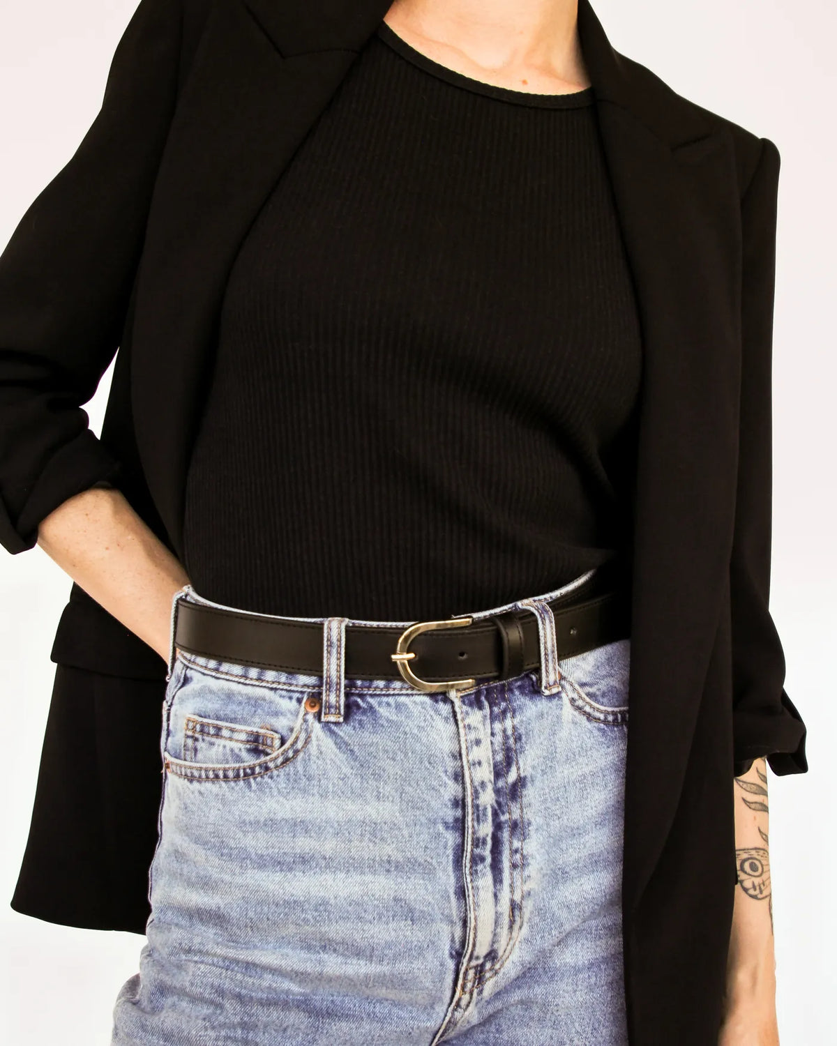The Accent Belt Silver Black