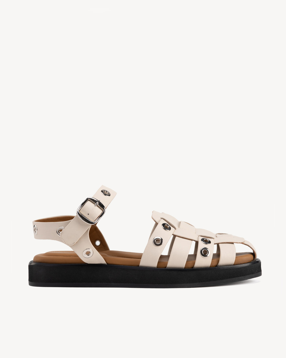 The Beachcomber Sandal Oat Milk and Silver
