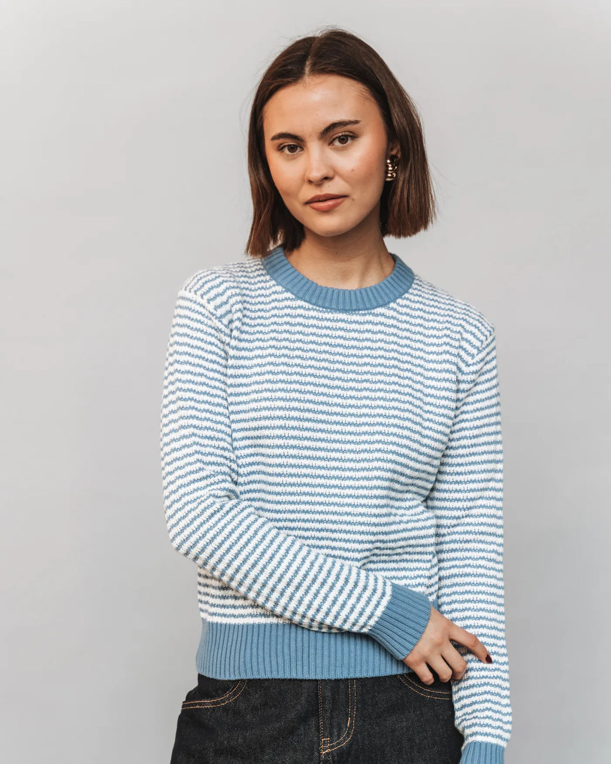 The Core Crewneck Sea Breeze Stripe