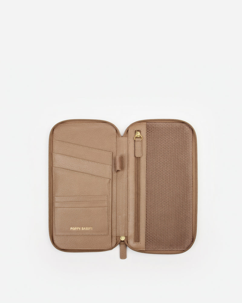 The Flying Solo Passport Holder & Slim Luggage Tag Set Biscotti