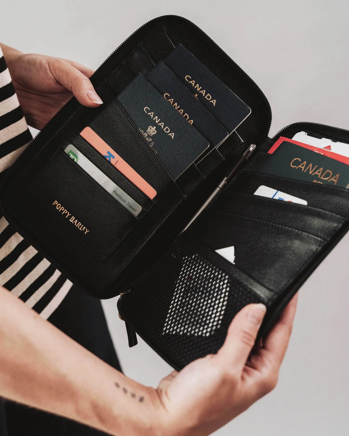 The Six Person Family Passport Holder Biscotti Micro Pebble
