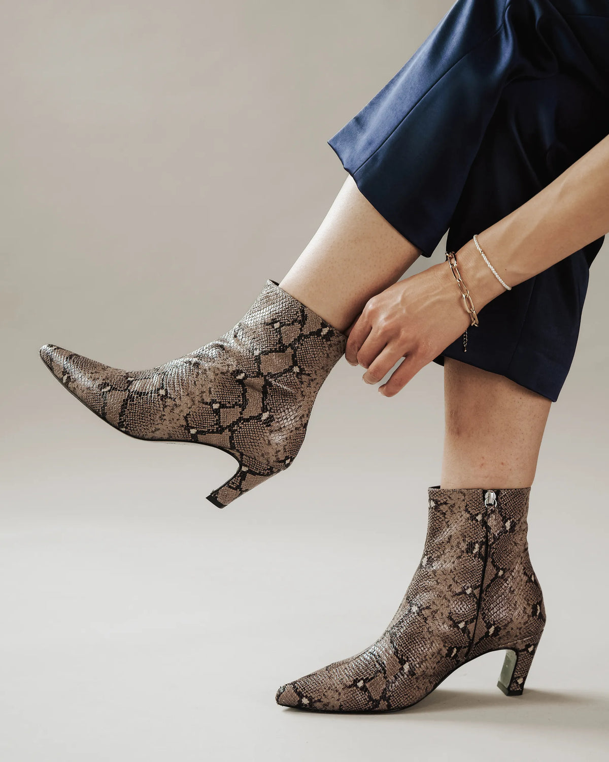 The Toujours Boot Taupe Snake