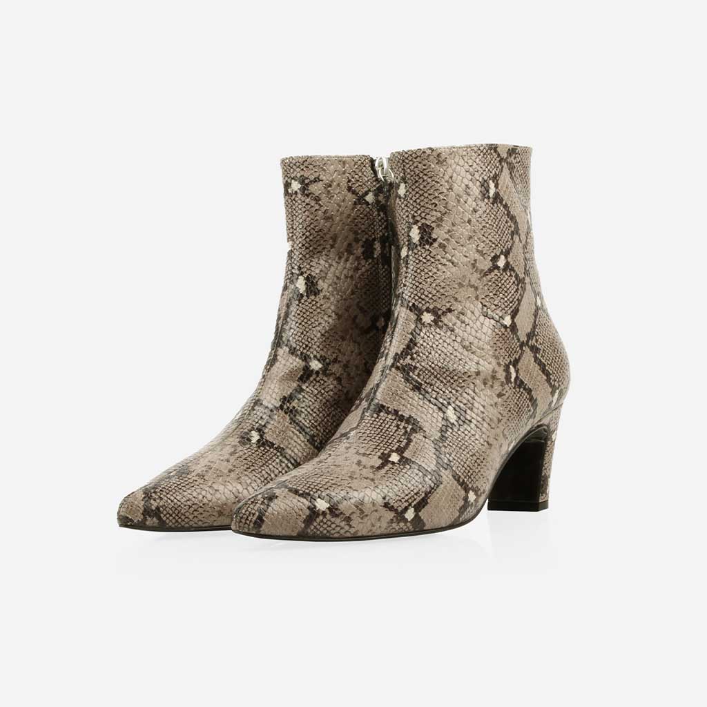 The Toujours Boot Taupe Snake