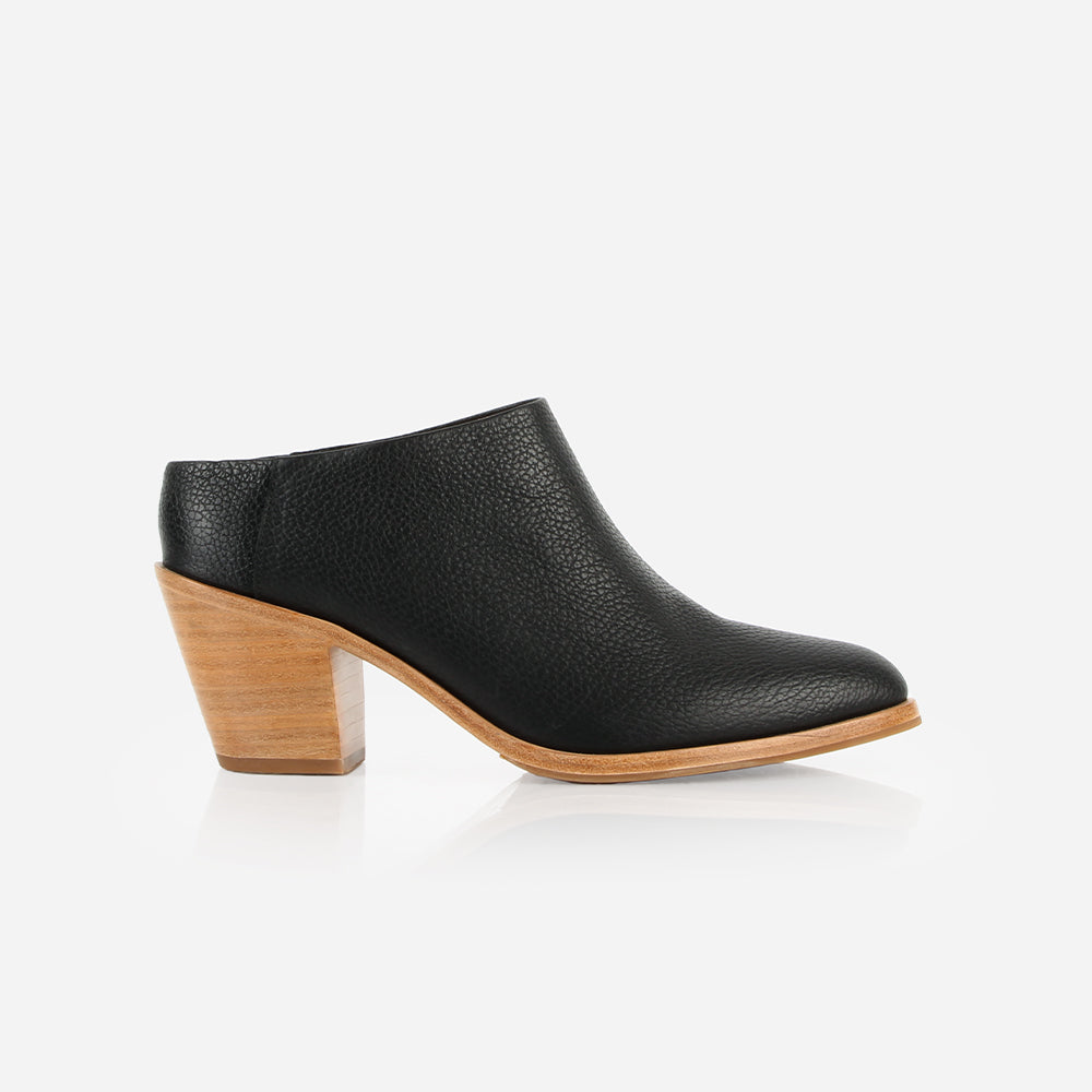The Heeled Mule Black Pebble