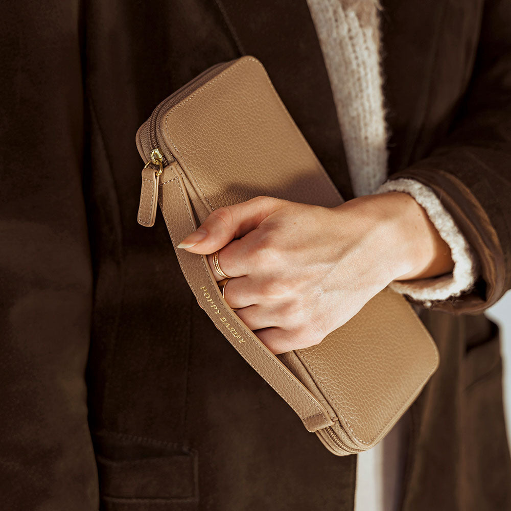 The Flying Solo Passport Holder & Slim Luggage Tag Set Biscotti