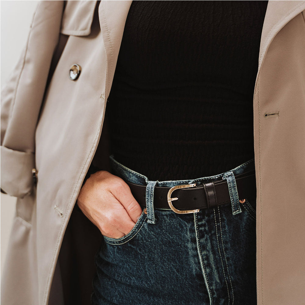 The Accent Belt Gold Black