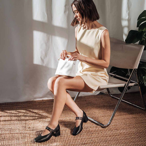The BLVD Heeled Mary Jane Black