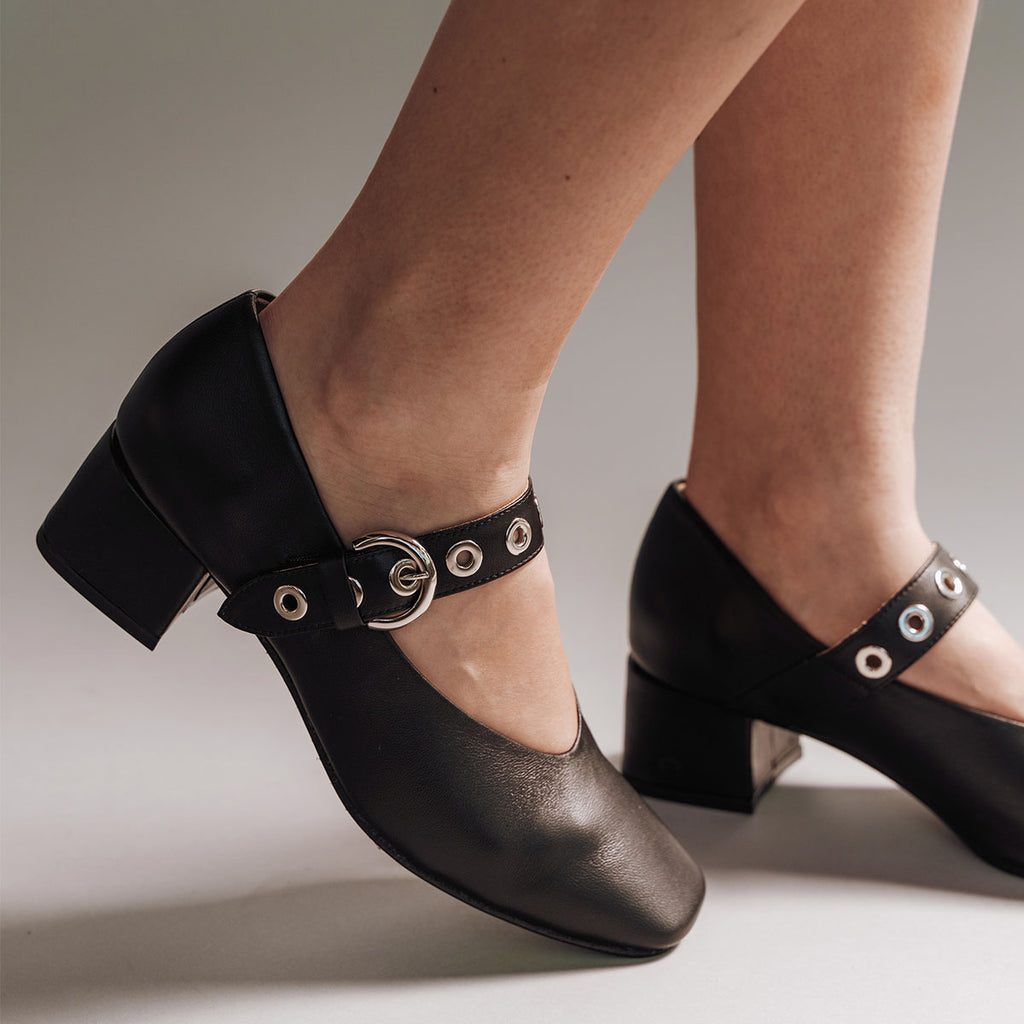 The BLVD Heeled Mary Jane Black