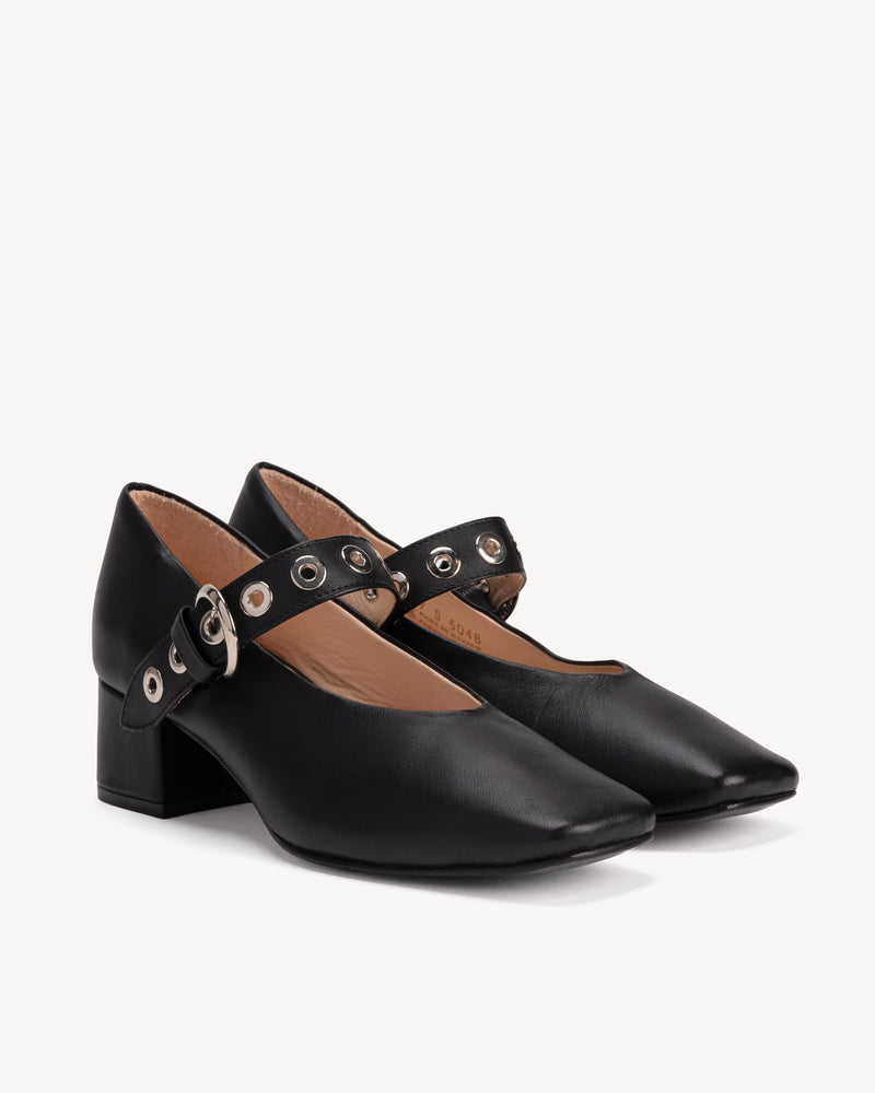 The BLVD Heeled Mary Jane Black