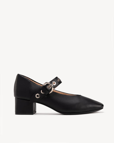 The BLVD Heeled Mary Jane Black