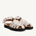 The Beachcomber Sandal Oat Milk and Silver