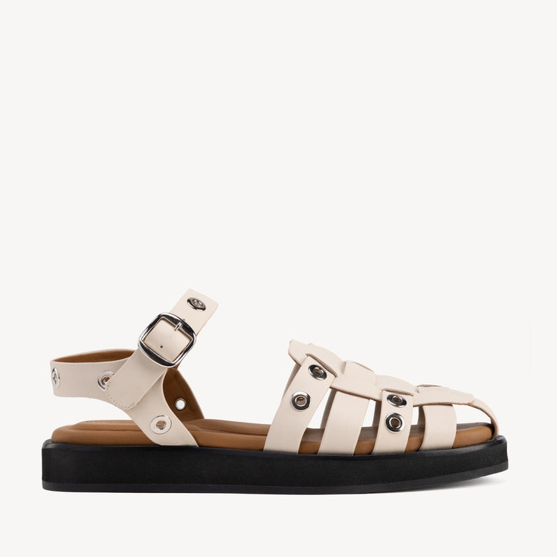 The Beachcomber Sandal Oat Milk and Silver