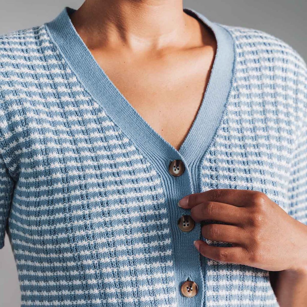 The Beach House Cardigan Sea Breeze Stripe