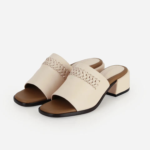 The Bohème Heeled Sandal Oat Milk
