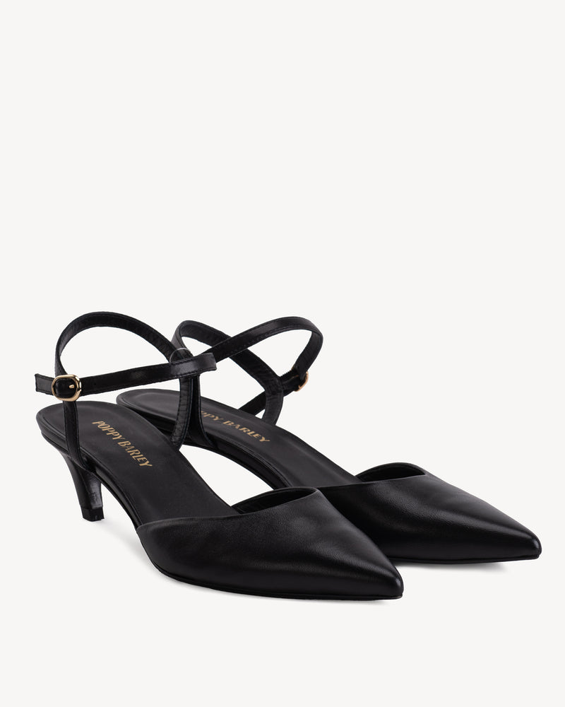 The Claire Kitten Heel Black