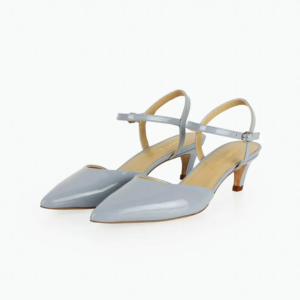 The Claire Kitten Heel Horizon Blue Patent