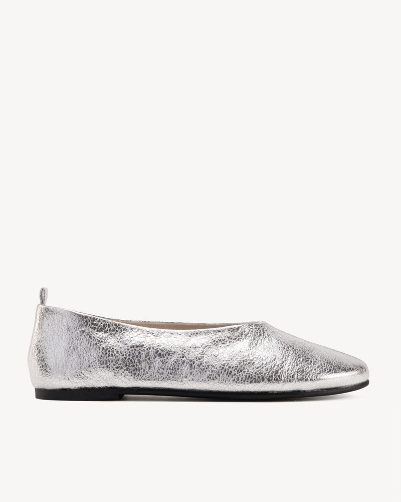 The Contemporary Ballet Flat Silver