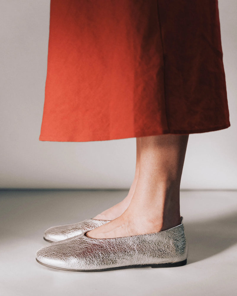 The Contemporary Ballet Flat Silver
