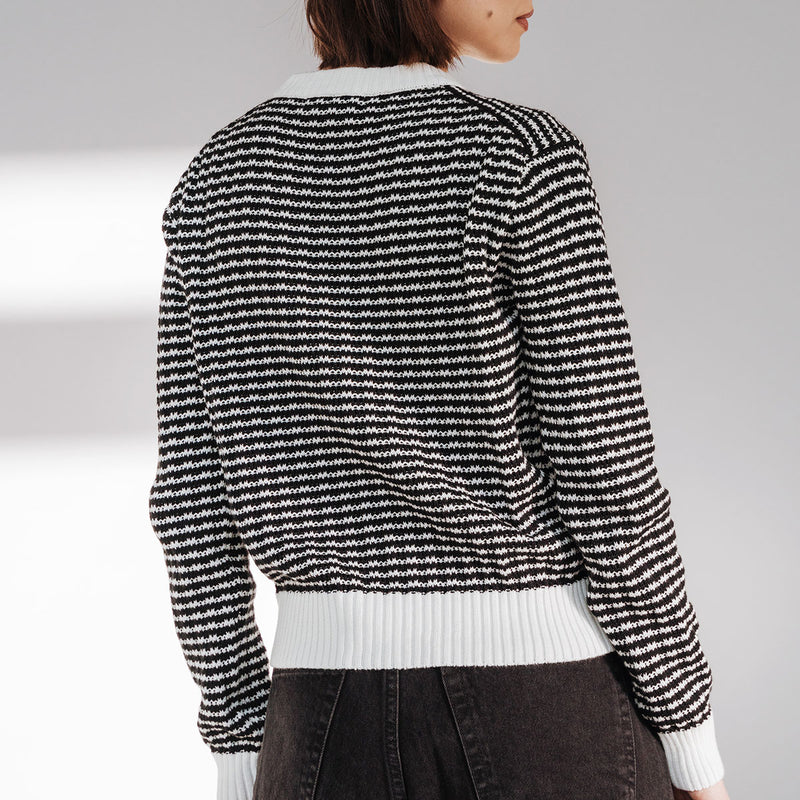 The Core Crewneck Black Stripe