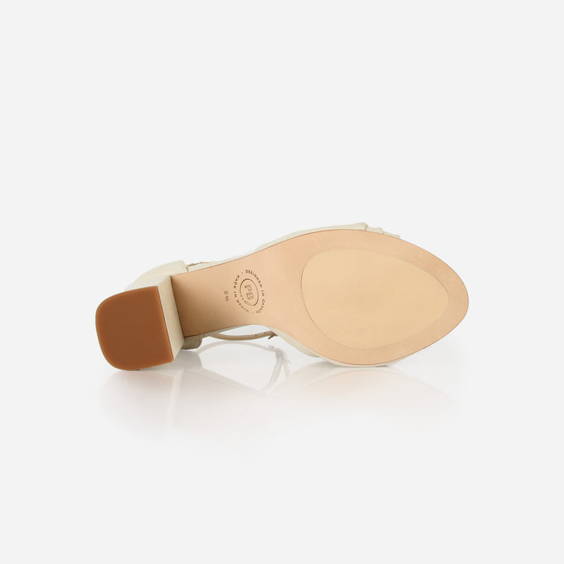 The Esther Heeled Sandal Blue Satin