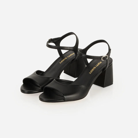 The Mila Heeled Sandal Black