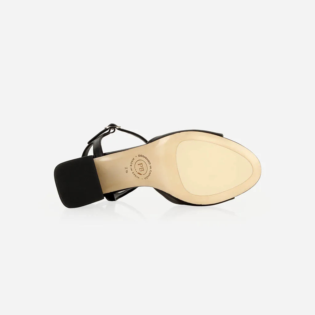 The Mila Heeled Sandal Black