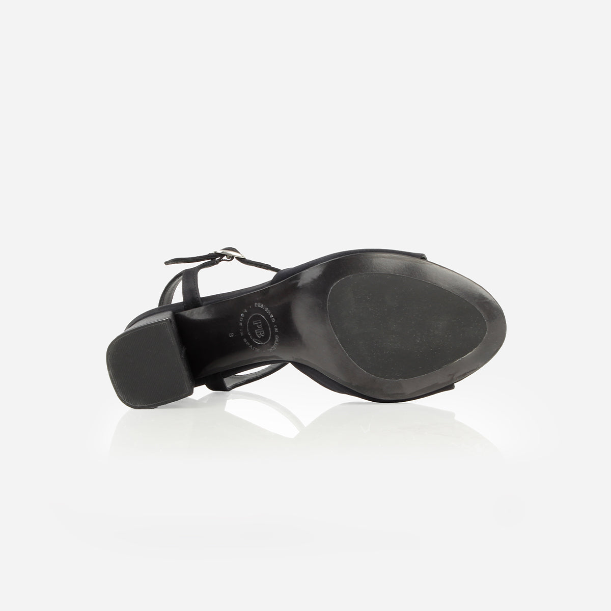 The Monica Heeled Sandal Black Satin