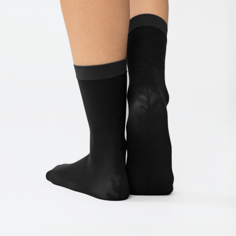 Rachel Sheer Sock Black Vine Sheer Black
