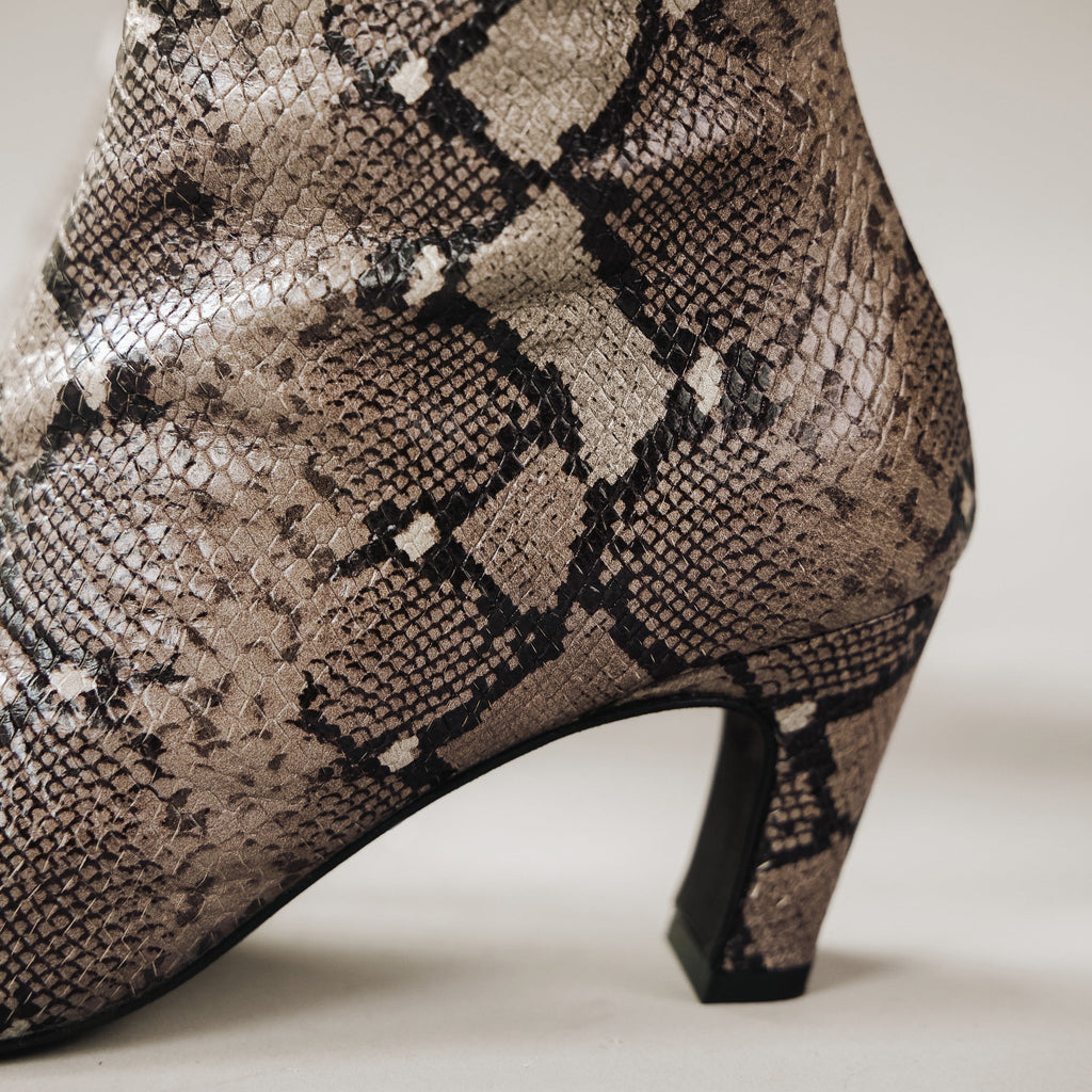 The Toujours Boot Taupe Snake