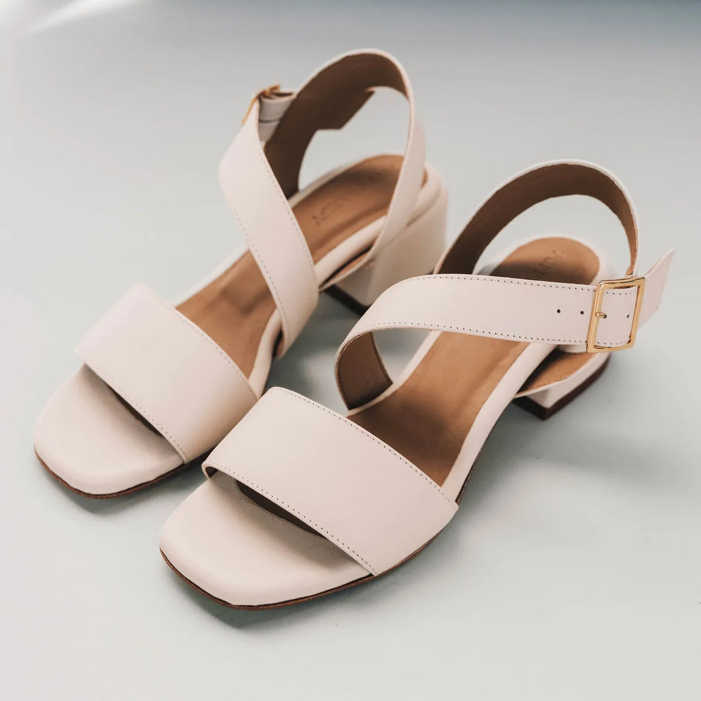 The Soirée Heeled Sandal Oat Milk