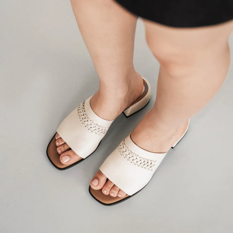 The Bohème Heeled Sandal Oat Milk