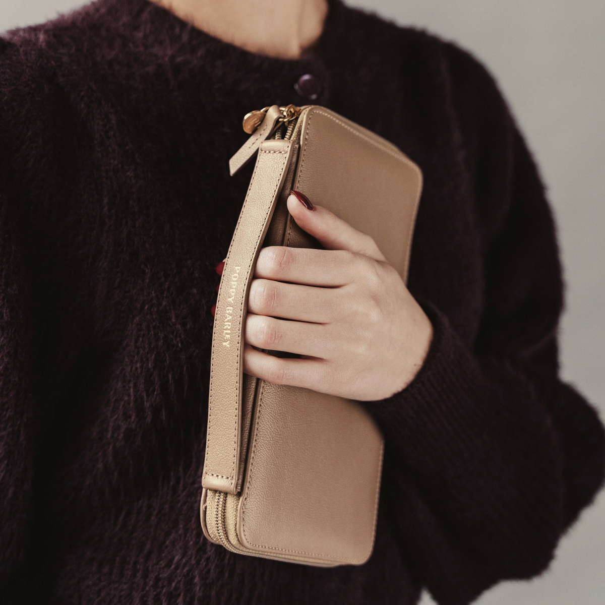 The Flying Solo Passport Holder Biscotti Micro Pebble