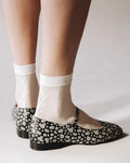 Rachel Back Vine Sheer Socks in Creamy White