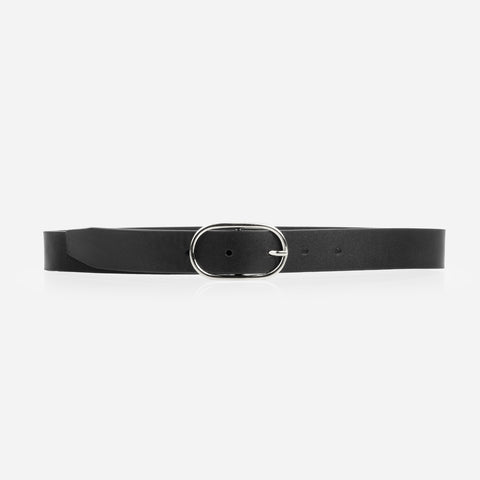 The Sleek Belt Silver Black