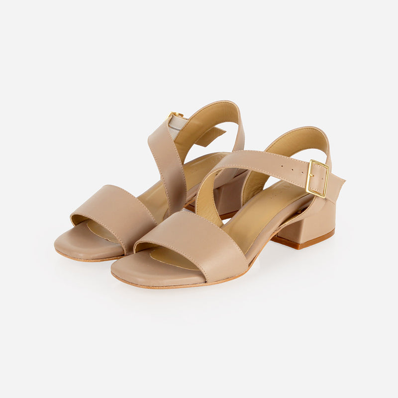 The Soirée Heeled Sandal Biscotti