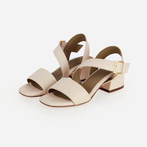 The Soirée Heeled Sandal Oat Milk
