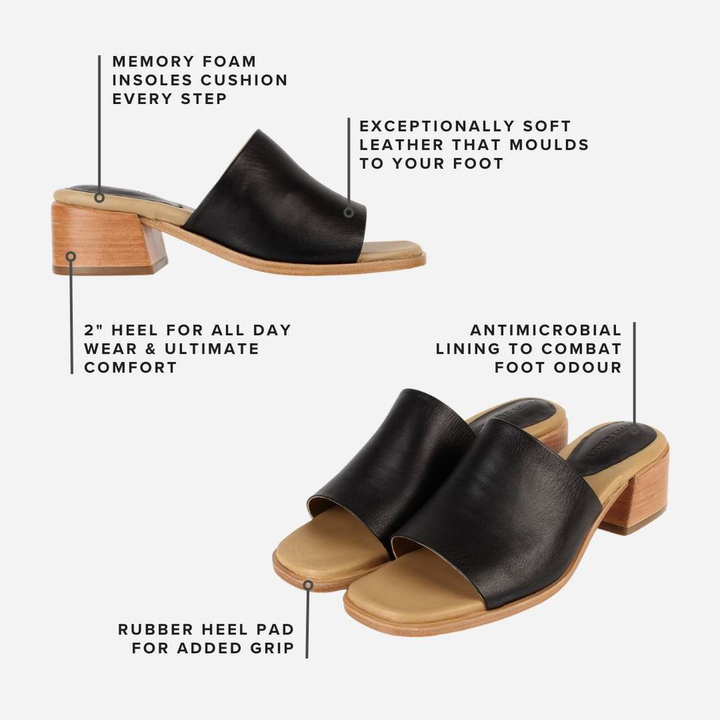 The Spritz Heeled Sandal Black