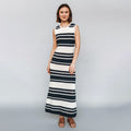 The Sunset Dress Navy Stripe