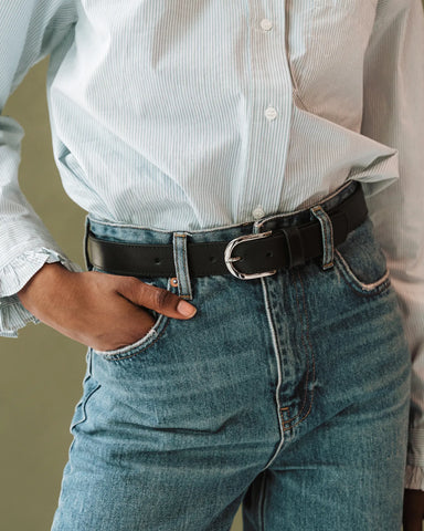 The Accent Belt Silver Black