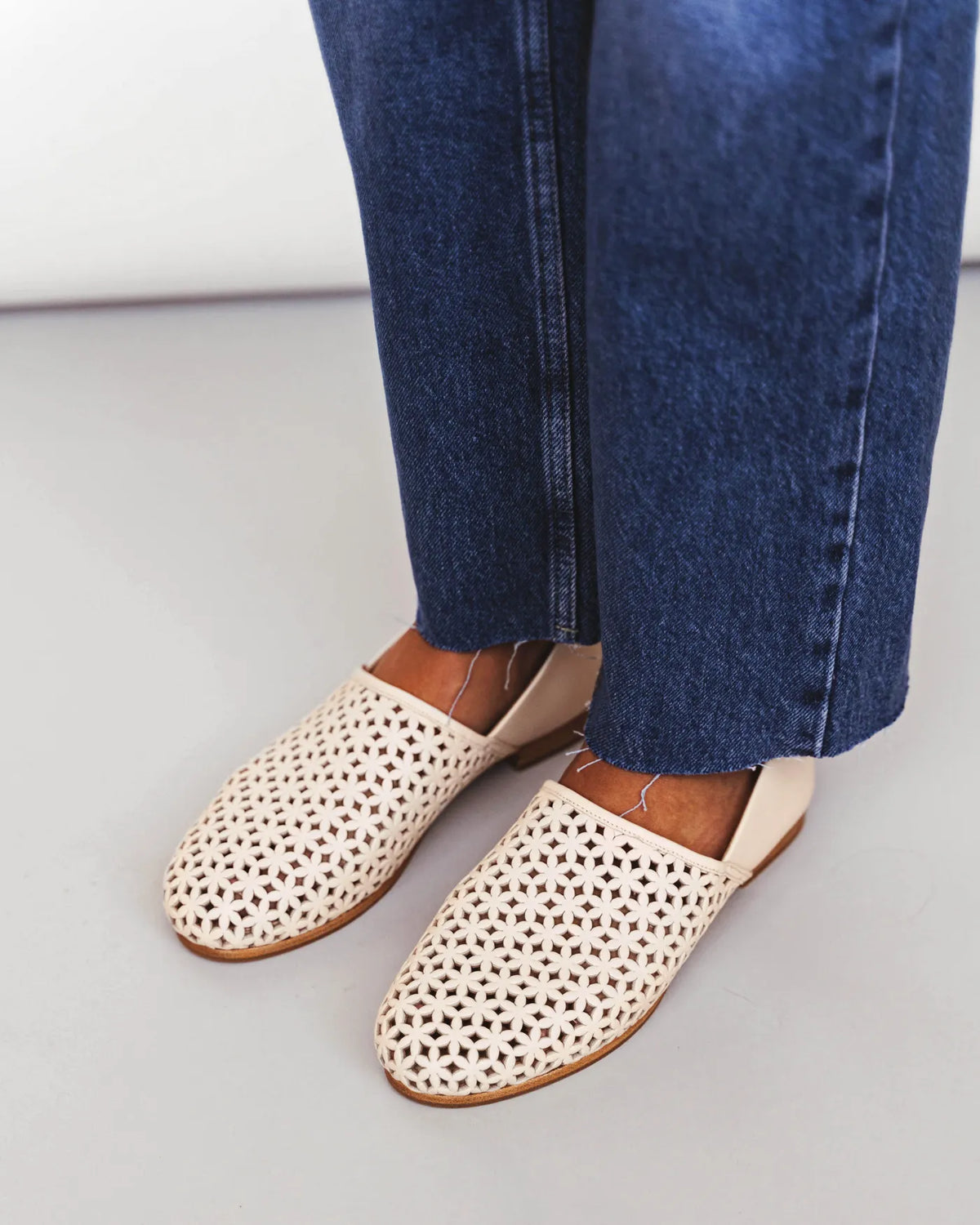 The At-Leisure Slip-On 2.0 Perforated Oat Milk