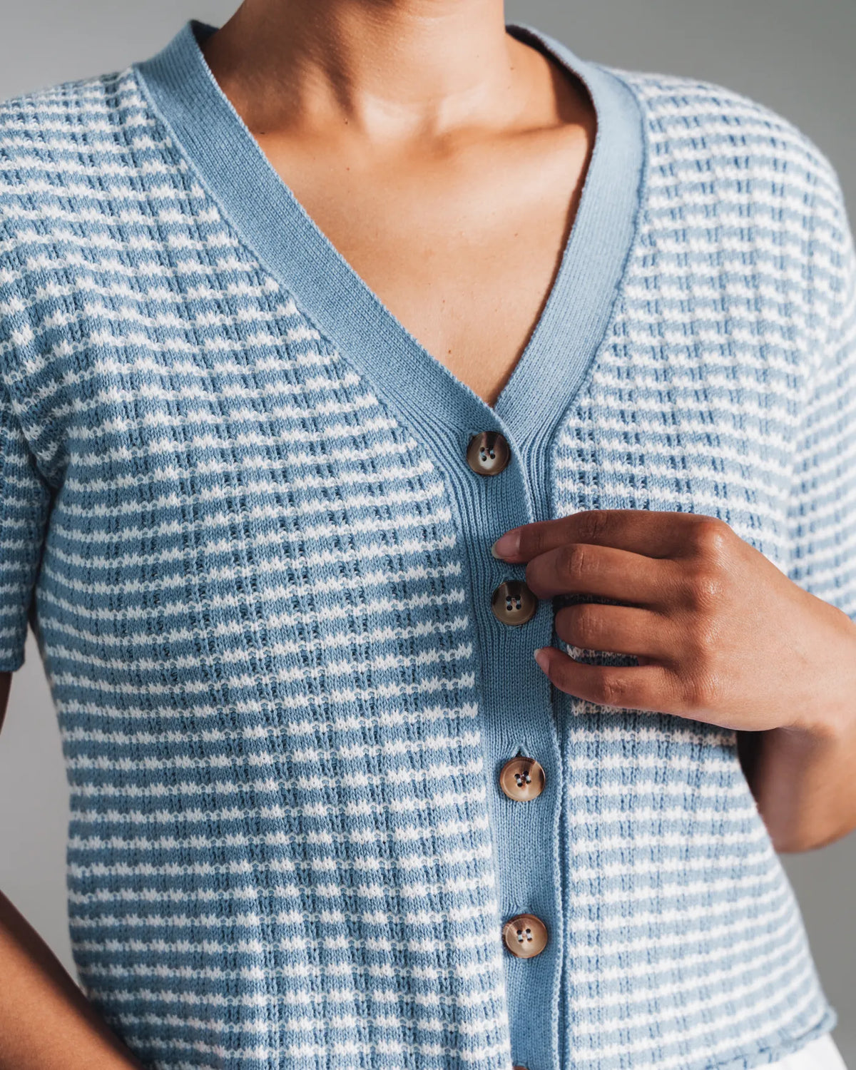 The Beach House Cardigan Sea Breeze Stripe