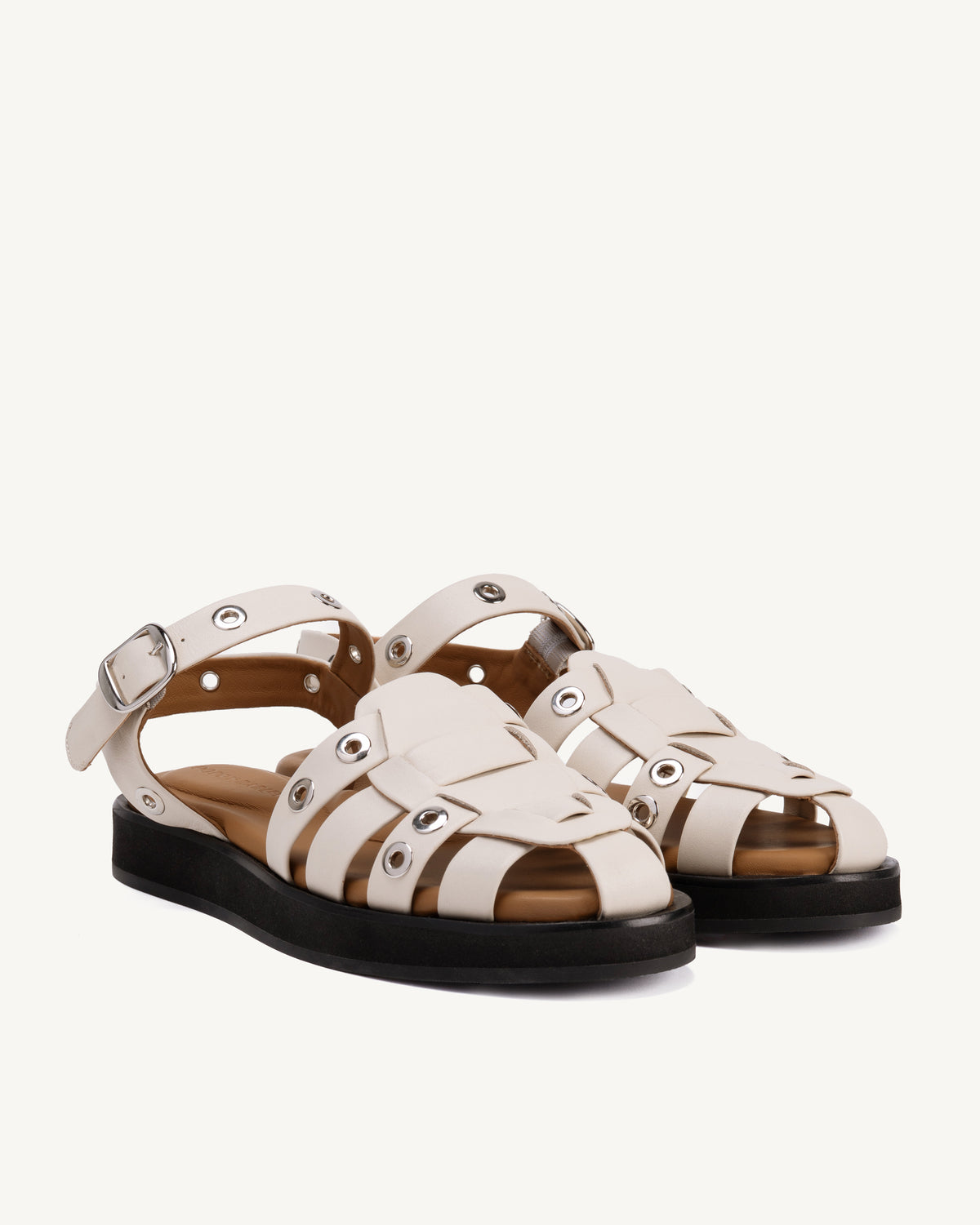 The Beachcomber Sandal Oat Milk and Silver