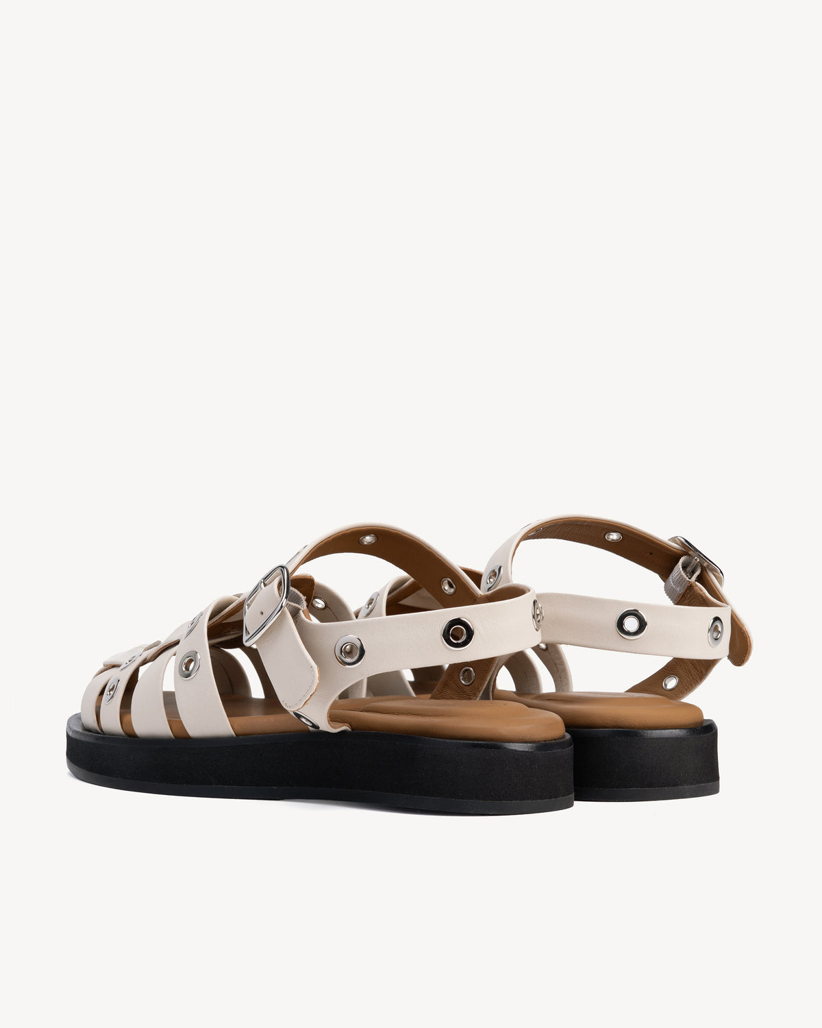 The Beachcomber Sandal Oat Milk and Silver