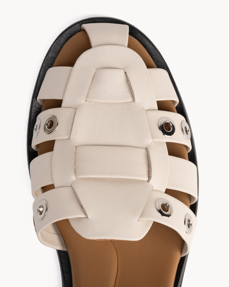 The Beachcomber Sandal Oat Milk and Silver